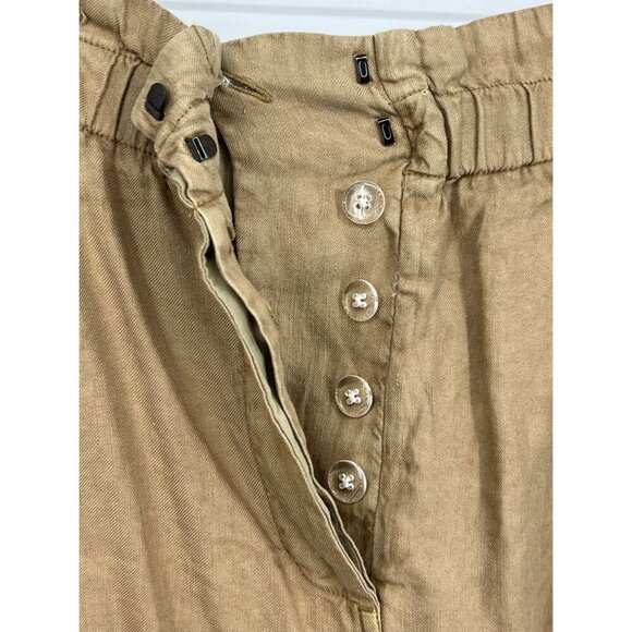 Rails Monty Toffee High Waist Paperbag Linen Short Buttonfly Large L Pocket New - Picture 5 of 12